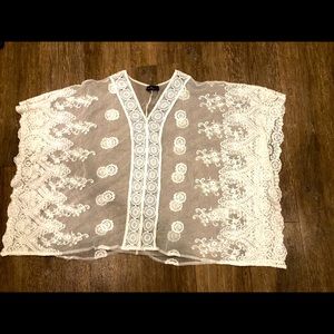Dainty Hooligan white see through lace cover up
